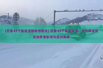 (甘肃43个县区出现降雪情况) 甘肃43个县区降雪，天气异变背后的多重影响与应对策略